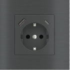 EKINEX EK-PSC-DE-USB-CRO Cover for Socket Schuko Version (German standard) 55x55mm USB A-C