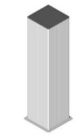 UNISTAB TW5060B pole head turret d. 60mm 120x120x500mm WHITE