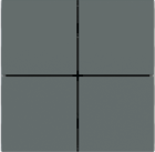 EKINEX EK-TQQ-FVC Kit 4 tasti FF (Form/Flank/NF) quadrati (40x40) Colore Verde Comodoro