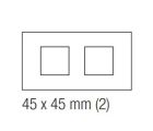 EKINEX EK-D2E-F Placca doppia 2 finestre 45X45mm in NTM