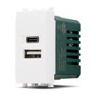 MT DISTRIBUZIONE 633N Presa USB 2.4A A+C T2-Gem 633N Nero