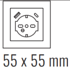 EKINEX EK-PSC-IT-USB-CHA Square IT socket front panel (55x55) 2 USB ports