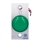 CDVI BPNONFCHOCCAB Pulsante a fungo cablato in metallo colore verde antivandalo con pannello in acciaio 38mm
