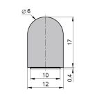 SOMMER YS10332-00001 Profilo in gomma (passivo) da 6m, nero