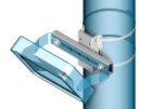 UNISTAB AM2326B supporto 230mm INOX BIANCO 2 collari inox p/palo d