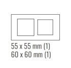 EKINEX EK-D2G-GA Placca doppia 1 finestra 55X55 + 1 finestra 60X60 in plastica