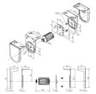 NICE 1191.43.00 White supports kit, 55 mm center distance, for 35/45 mm motors, max 10 Nm