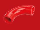 THERMOSTICK AA-E25-90R Curva 90 gradi in ABS di colore rosso. Diametro. 25 mm