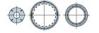 NICE 51721680 Tondo 168,3x4,5 mm con fori filettati M8 ruota + 2 corone ad innesto una sull'altra