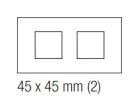 EKINEX EK-D2E-GB Placca doppia in alluminio 2 finestre 45X45